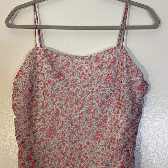 Bardot | New Pink Ditsy floral ruched midi dress Women’s size 12/XL cocktail - Picture 4 of 8